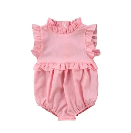 

baby girl clothes Newborn Baby Girls Sleeveless Ruffles Romper Jumpsuit Clothes Outfits Summer Size 0-24M