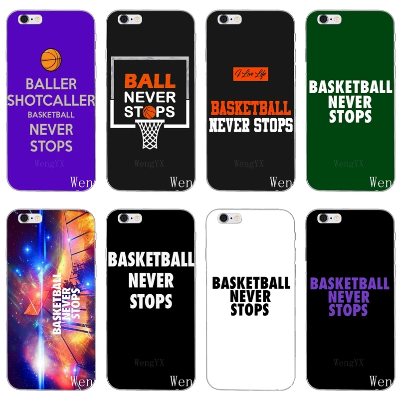 

Silicone Phone Case Basketball Never Stops For Samsung Galaxy J6 J4 Plus Prime J7 J5 pro J3 A3 A5 A7 2018 2017 2016