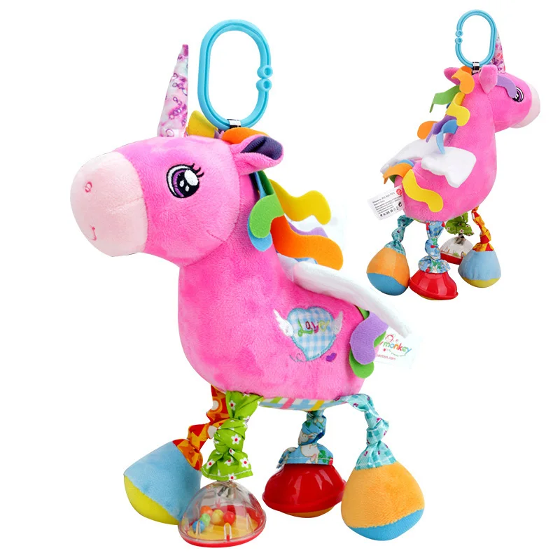 Infant Baby Rattle Plush Animal Stroller Hanging Bell Play Doll Cotton Soft Toy 