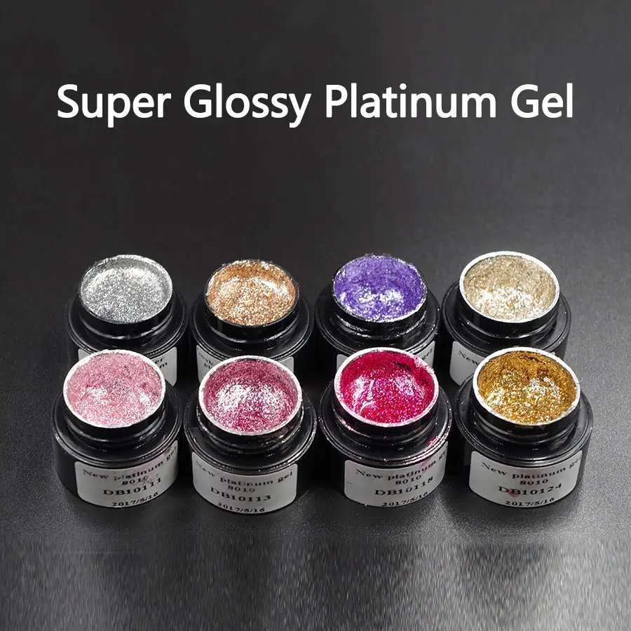 New Product Vernis Semi Permanent Shiny Platinum Gel Glitter Color Gel
