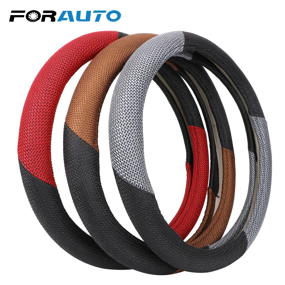 Car Steering Wheel Cover 38cm Handmade Steering-Wheel Covers Skidproof Carbon Fiber Car Styling Interior Accessories Universal Car Steering Wheel Cover 38cm Handmade Steering-Wheel Covers Skidproof Carbon Fiber Car Styling Interior Accessories Universal