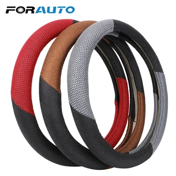 

Car Steering Wheel Cover 38cm Handmade Steering-Wheel Covers Skidproof Carbon Fiber Car Styling Interior Accessories Universal