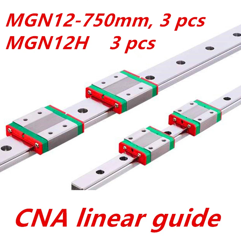 Kossel Mini для 12 мм линейной направляющей MGN12 750 мм линейной рельсы+ MGN12H длинная линейная каретка для ЧПУ X Y Z Axis часть 3d принтера