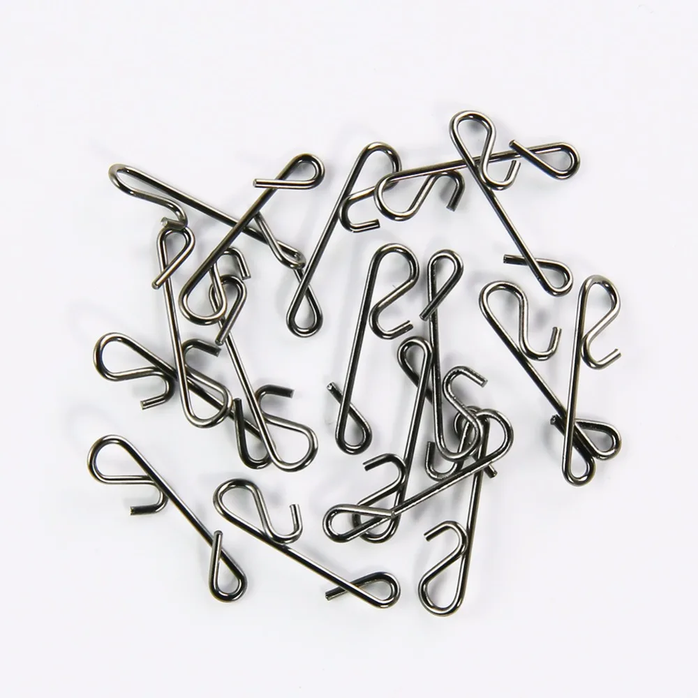 100pcs/lot Stainless Fishing Line Wire Fishing Connector Barrel Swivel Accessories Snap Pin Without Knot Tackle Tool Lure Kit