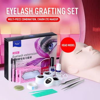 

False Eyelashes Extension Practice Exercise Kit lashes Makeup Mannequin Grafting Eyelash Tools Kit Eye Lashes Graft TSLM1