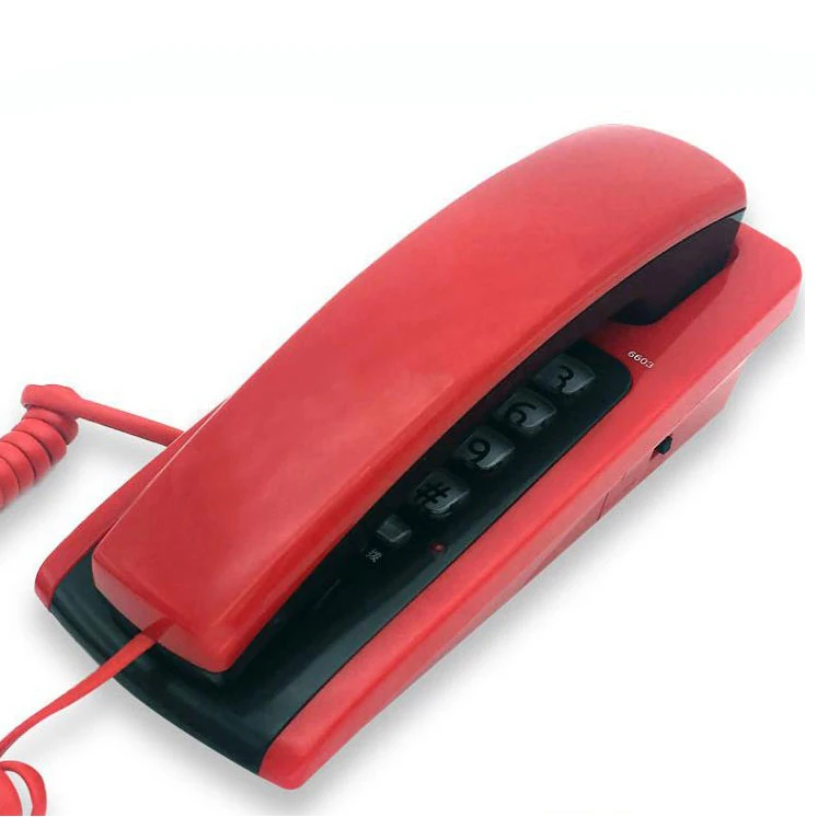 Классический мини стационарный телефон настенный Fixe Telefonos де Каса Хуа telefoon telefonos де Каса домашний офис - Цвет: Красный