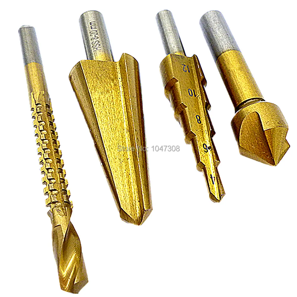 4pcs 6mm Saw Drill Hole Reamer 8 20mm Umbrella Drill Bit 4 12mm Step