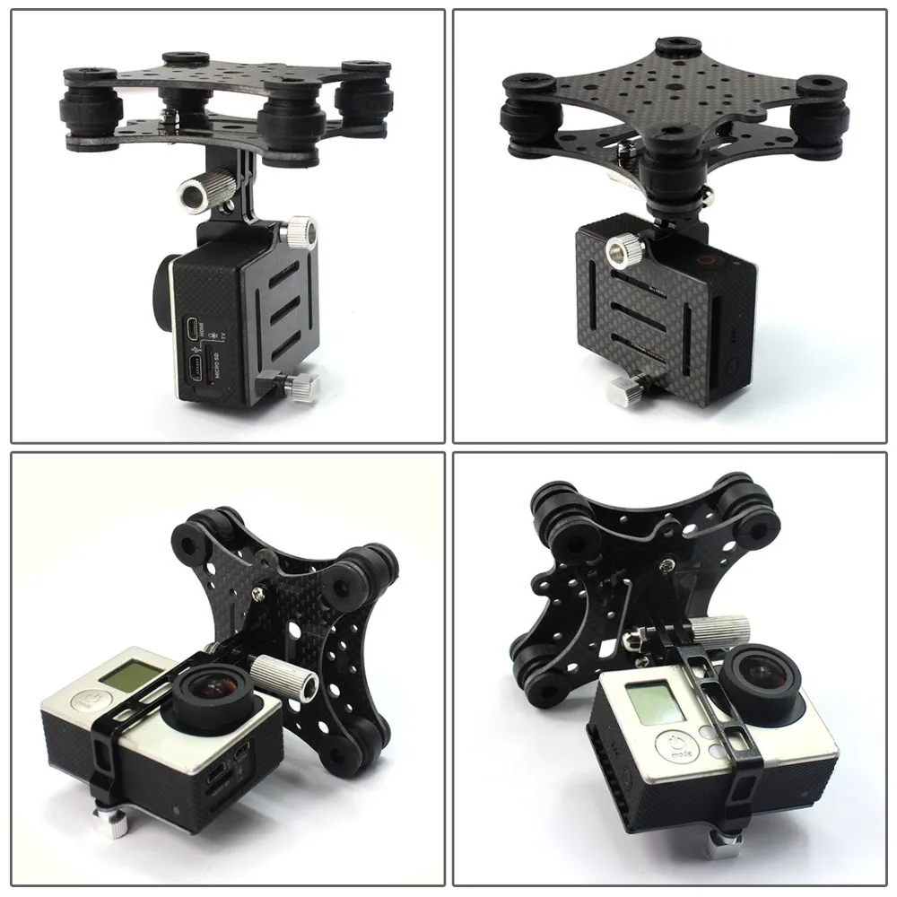 Carbon Fiber Camera Gimbal Mount FPV Shock Absorber Damping PTZ for DJI