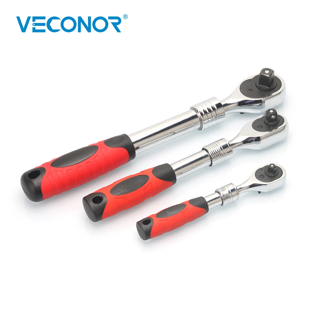 Veconor 3 Pieces Set Telescopic Adjustable Socket Wrench 72 Teeth