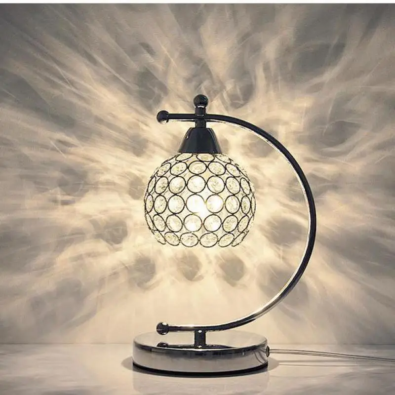 

Modern Simple Crystal Table Lamp Creative Dining Room led Lamp Romantic Warm Bedroom Bedside Table Lamps For Living Room
