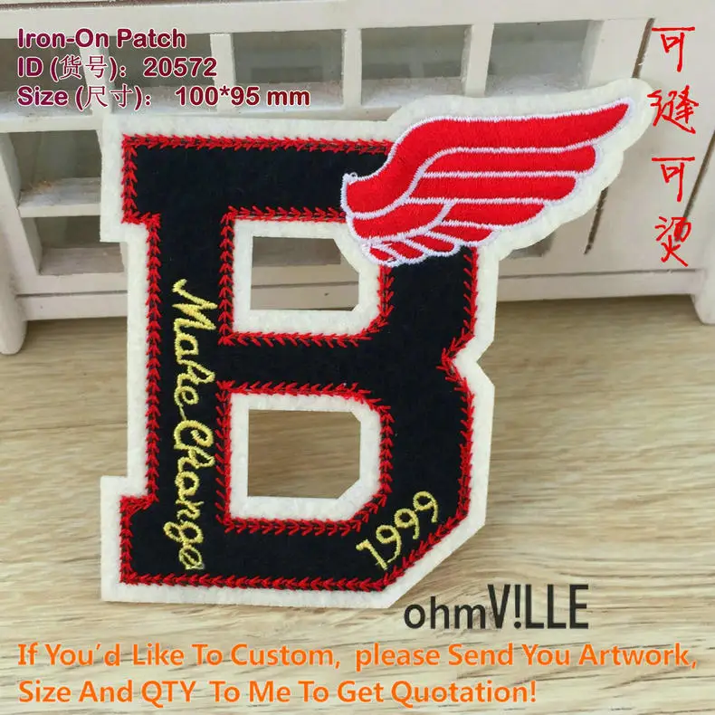 

Make Change 1999 B Letters Eagle Wings Embroidered Patches Iron On Festival Applique Embroidery Parches Termoadhesivos 20572