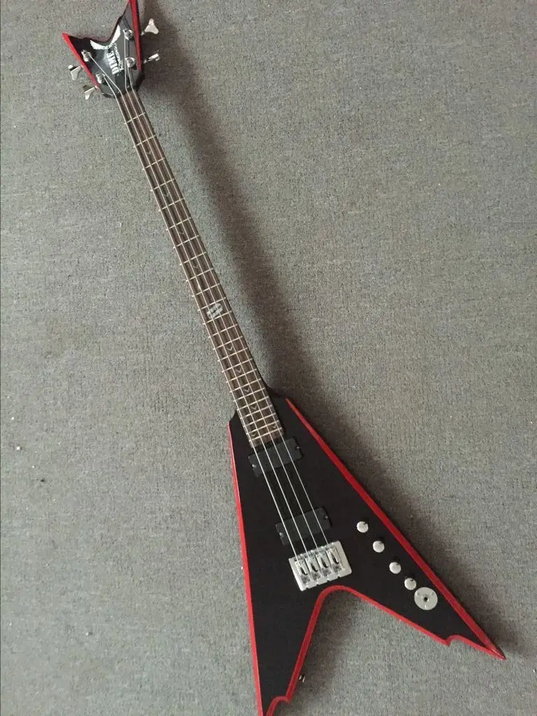 Custom закаточная отделка 4 струны безречных Dean bass v образная модель электрическая