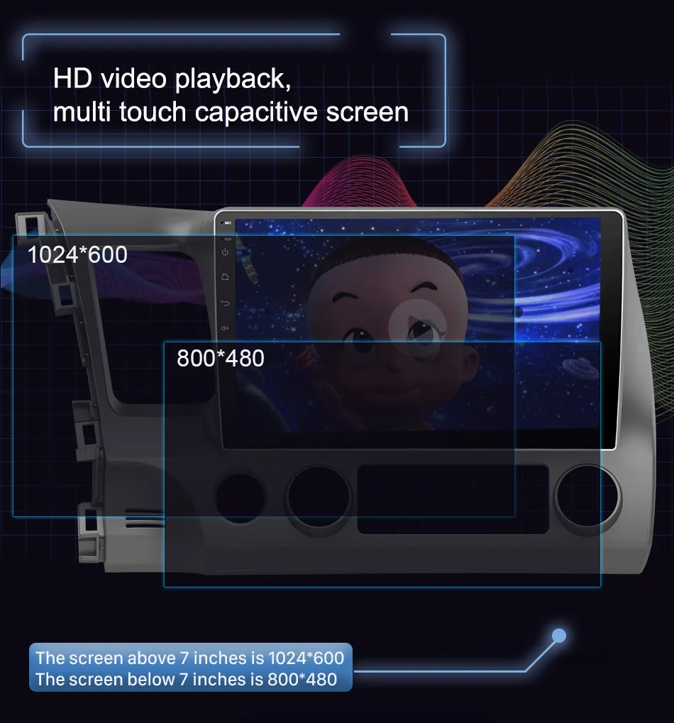 Excellent Eunavi android 8.1 car dvd gps player for honda civic 2006-2011 car radio video player gps navigation car stereo 2 din dvd 7851 5