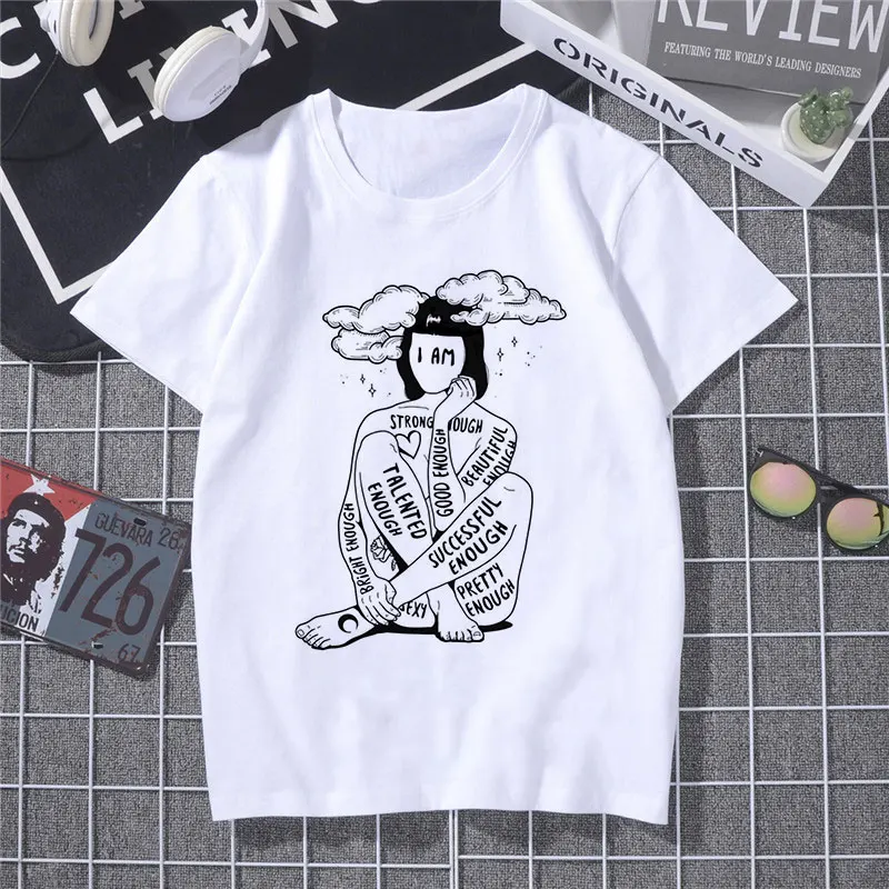 

Women Clothes 2019 Thin Section T Shirt Harajuku Fashion What Am I Letter Printed Tshirt Leisure Streetwear Female T-shirt Tops