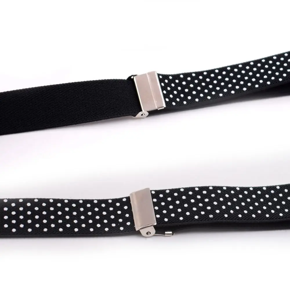 AEbone Fashion Elastic Suspender Kids Brace And Bow Tie Set Black Dot Suspenders For Boy Navy Strap Bretels Sus07
