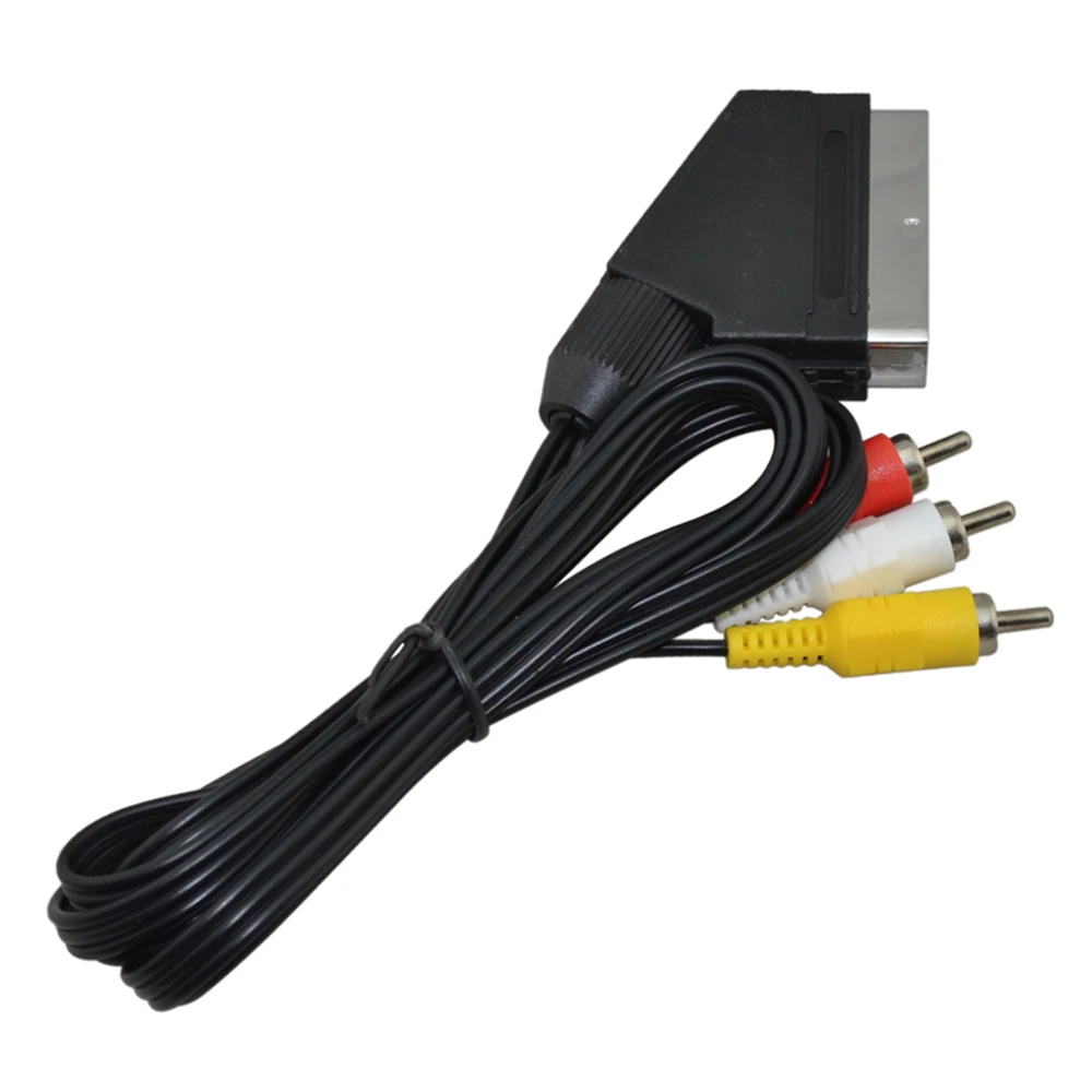 FZQWEG черный Высокое качество 1,8 м RGB Scart до 3 RCA аудио видео кабель для NES для FC