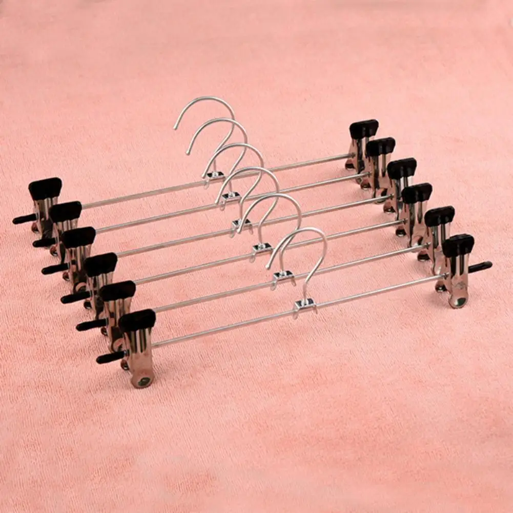 

Stainless Steel Clothing Storage Racks For Pants Clothes Hanger With Clips Storage Holder Wardrobe Laundry Drying Rack 30*8CM