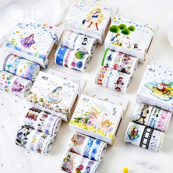 

8pcs/pack Fairy Flowers Theme Washi Tape Diy Decoration Scrapbooking Planner Masking Tape Adhesive Tape Label Sticker Stationery