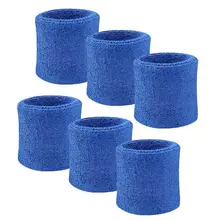 6 шт мужской женский наручный спортивный Напульсник для бега, тренажерного зала, упражнений, футбола и многого другого(синий)#8