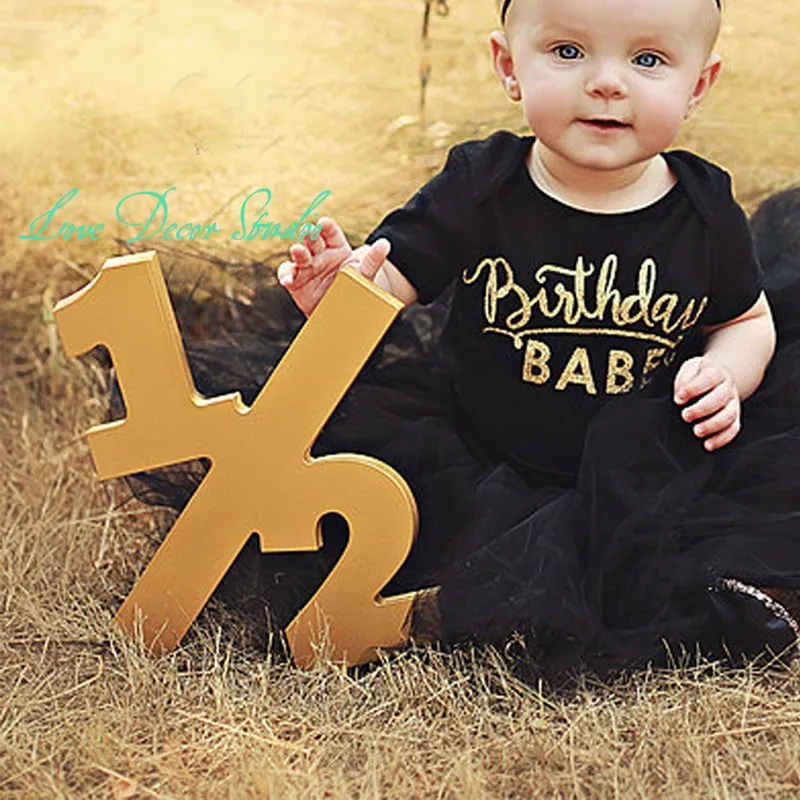 Half Sign Baby Photo Prop Half Birthday Half Sign 1/2, Birthday Sign, Age Numbers- Photography Props for Photographer 12" tall