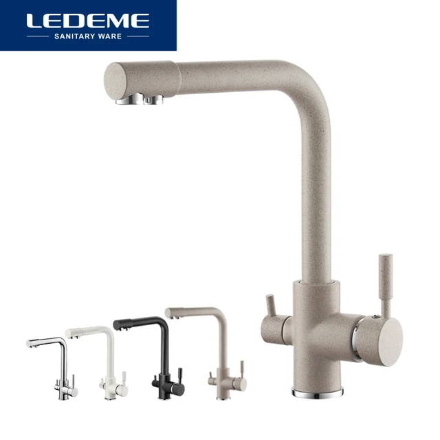 Special Offers LEDEME Waterfilter Taps Kitchen Faucets Mixer Drinking Water Filter Multi-color Kitchen Faucet Sink Tap Water Tap Black White