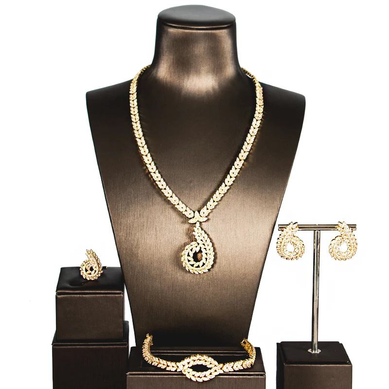 

LAN PALACE fashion simple cubic zirconia jewelry sets four pieces free shipping