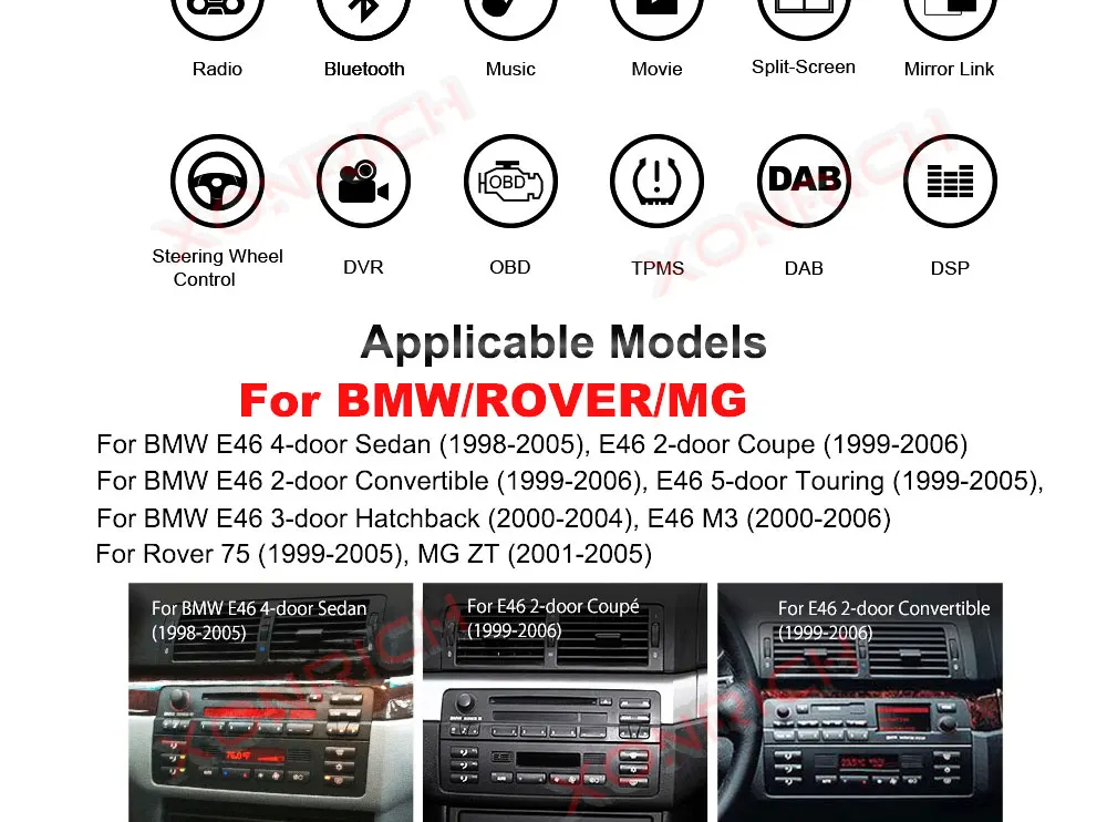 Cheap 9 Inch Android 8.0 Octa 8 Core 4G RAM car Multimedia player GPS Navigation for BMW E46 dvd 3 Series M3 Radio BT 9