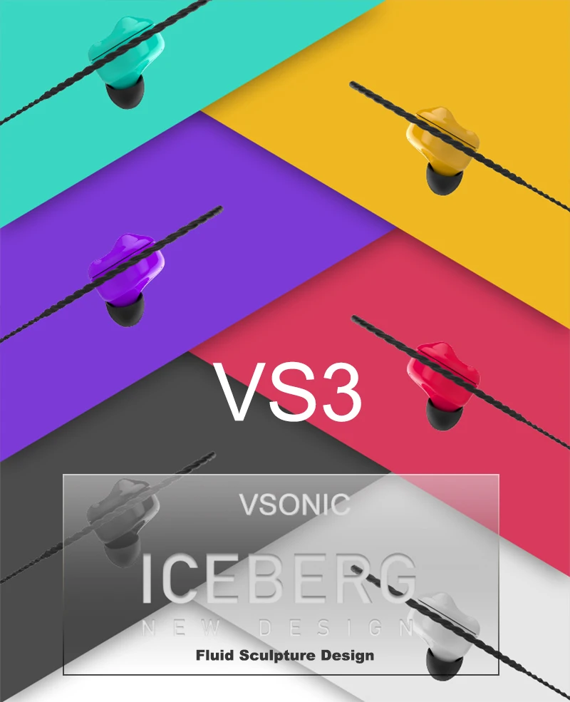 VSONIC VS3 Айсберг HiFi аудио Динамический драйвер наушники-вкладыши со съемным кабелем 2-контактный разъем 0,78 мм