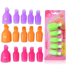 5 шт./компл. Приблизительно 5x2 см красочные Пластик ногти для снятия лака клипы многоразовые ноги носком ногтей Soak off кепки клип педикюр инструмент