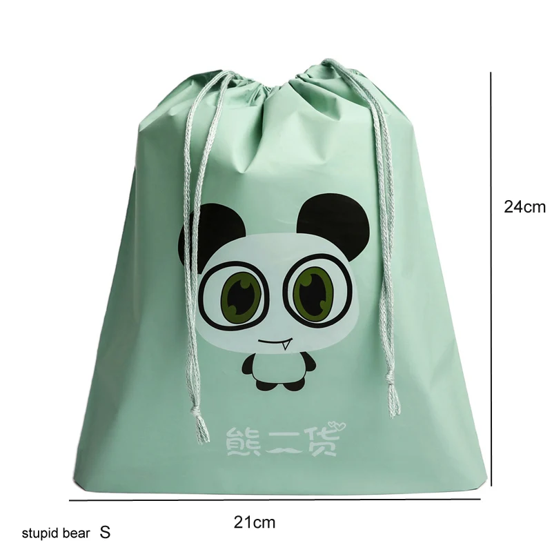 Мультяшные животные гидроизоляционные печатные трусы в форме мешочка Луч 1 шт детская одежда Drawstring Косметические конфеты - Цвет: stupid bear S