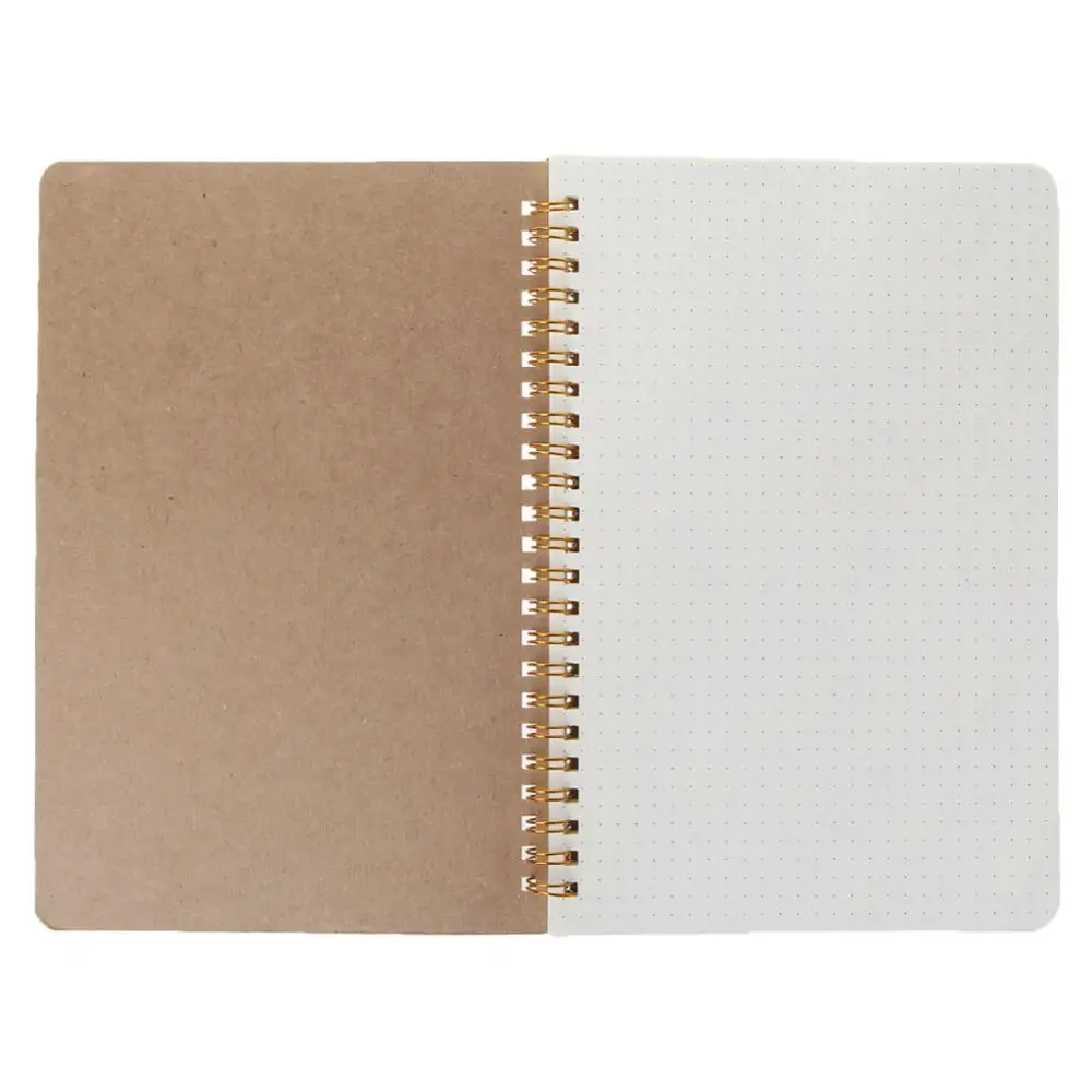 A5 Bullet Notebook Kraft Dot Grid Time менеджмент пустая книга спиральный журнал еженедельная