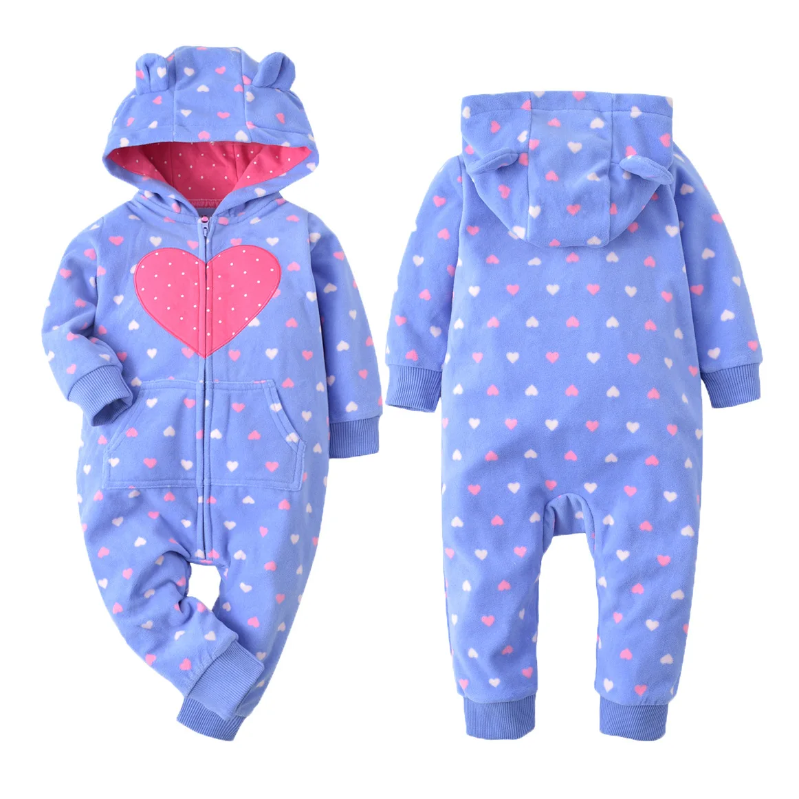 Г. Одежда для младенцев детский флисовый комбинезон, bebes, одежда детская верхняя одежда с капюшоном Весенняя теплая одежда цельный комбинезон для девочек