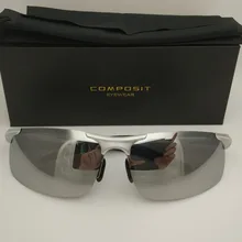 Эластичные ноги Composit бренд супер легкие солнцезащитные очки Серебряное зеркало спортивные полу оправы алюминия магния мужские солнцезащитные очки Polaroid