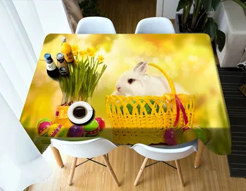 

3D Tablecloth Cartoon pattern Cute little rabbit people Table cloth Waterproof wedding Round table cover Customized Pillowcase
