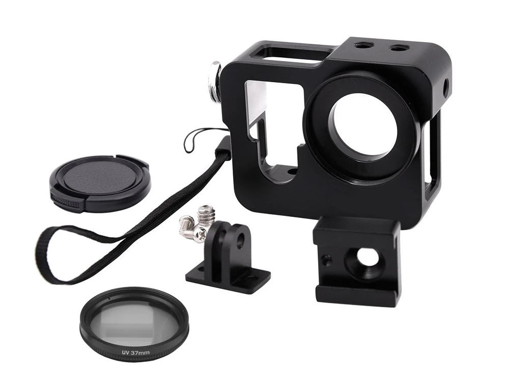 Multifunctional Aluminum Protective Frame Case for GoPro Hero 4 Black Camera With Go Pro UV Filter Lens Cap Housing Accessory (5)