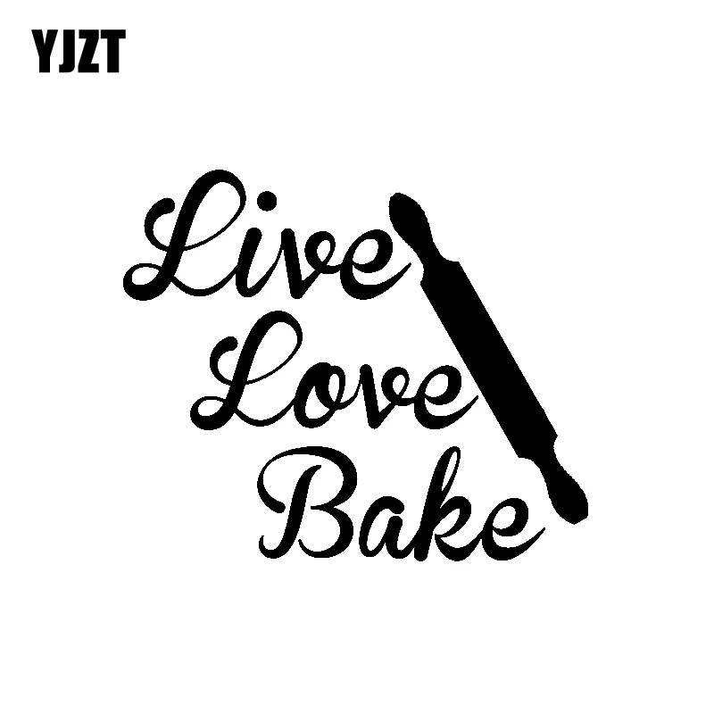 YJZT 13 6 см * 11 5 веселая Живая Любовь испечь виниловая наклейка черная серебряная