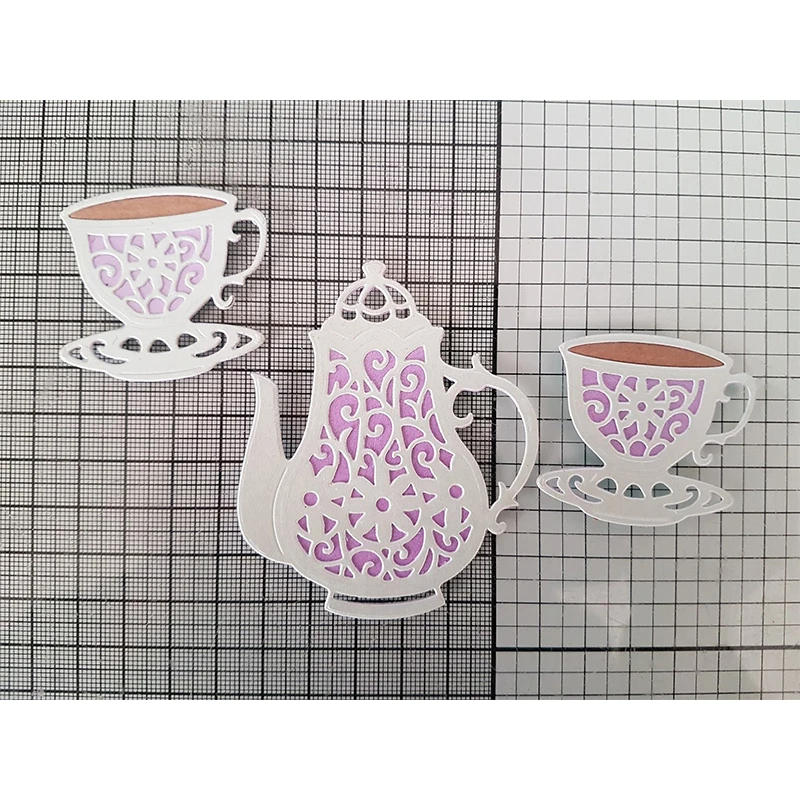 Teapot and Teacup Kaiboo DIY Embossing Cutting Dies Metal Stencil For Paper Card Scrapbooking Album Art Craft Gift 