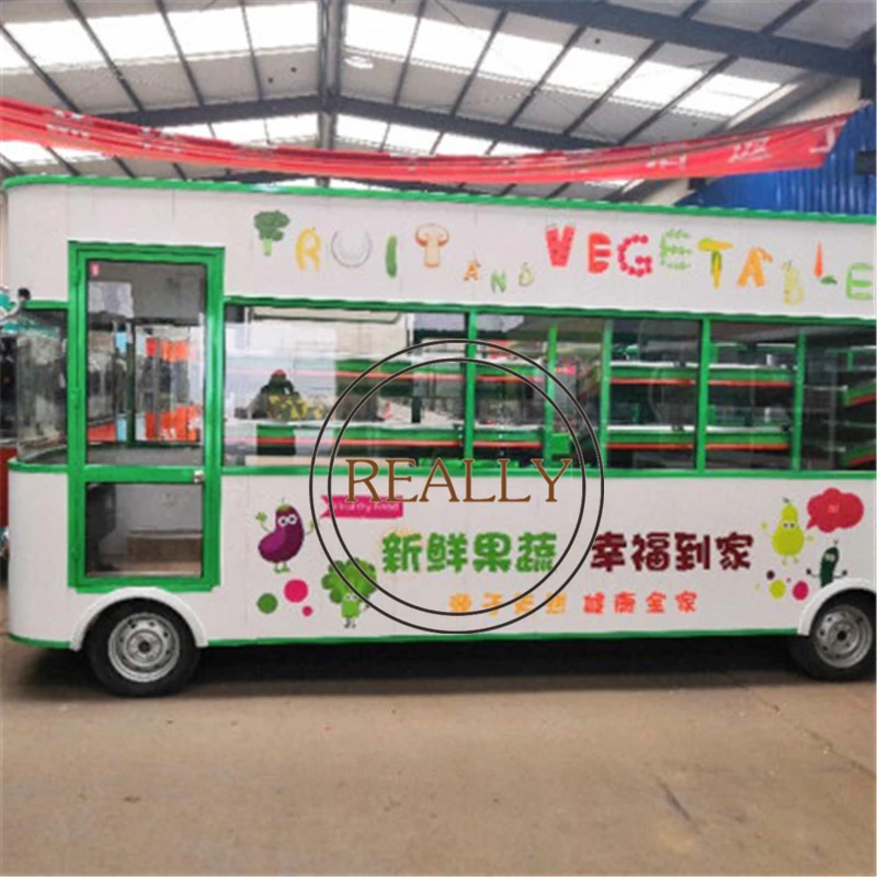 

5300mm mobile electric vegetable street shop food truck with motor for sale