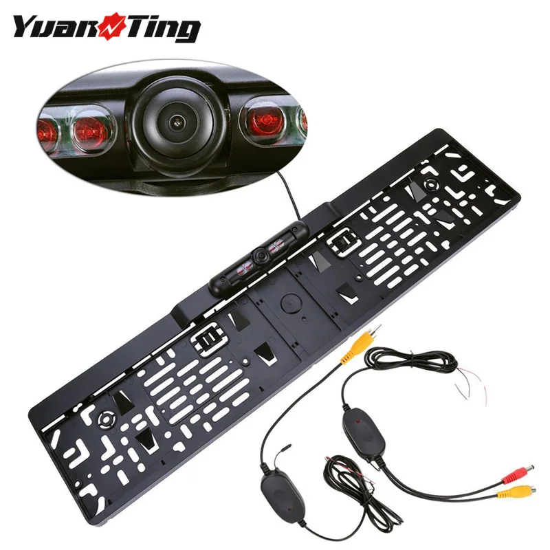 

YuanTing Wireless Rear View EU License Plate Frame Car Backup 170 Degree Reverse waterproof Camera & Reversing Monitor System