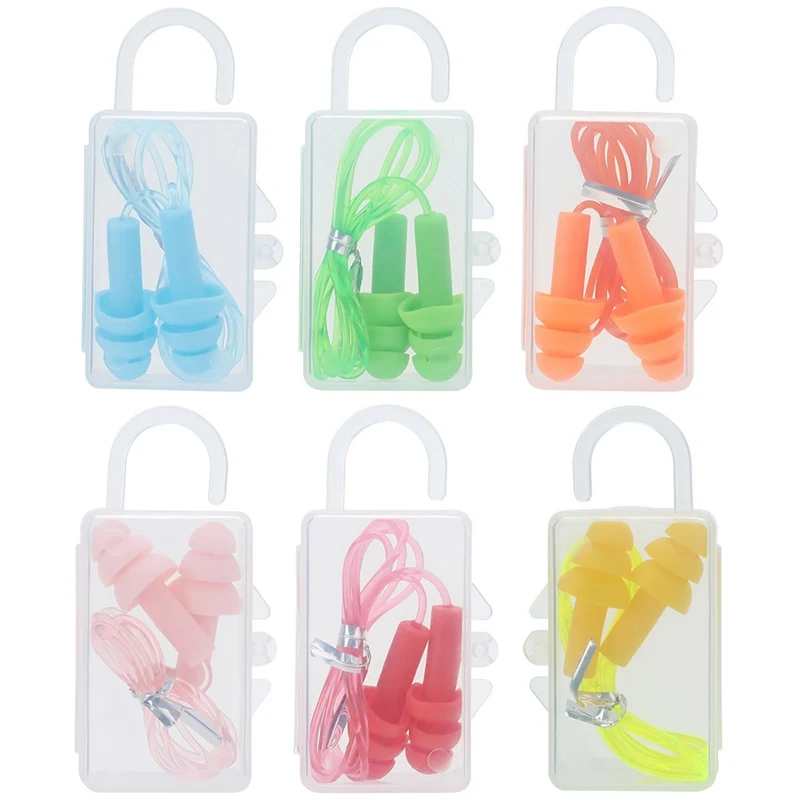 

New Waterproof Soft Silicone Corded Ear Plugs Travel Sleep Noise Prevention Earplugs Noise Reduction Swimming Earplugs Earmuff
