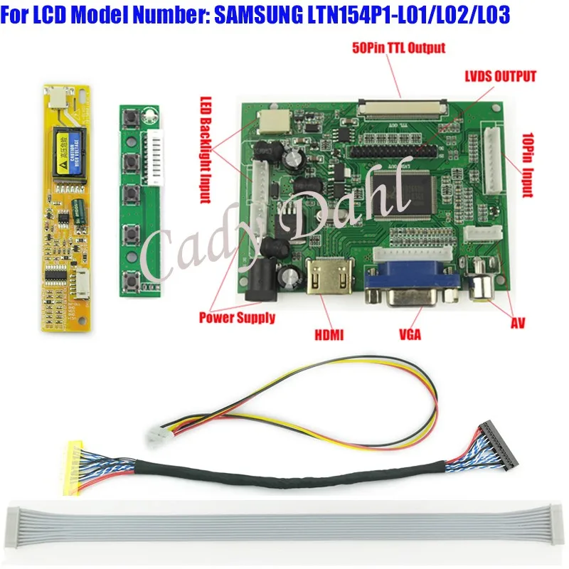 For LTN154P1-L02 LCD LED controller Converter Driver Board TV+HDMI+VGA+CVBS 