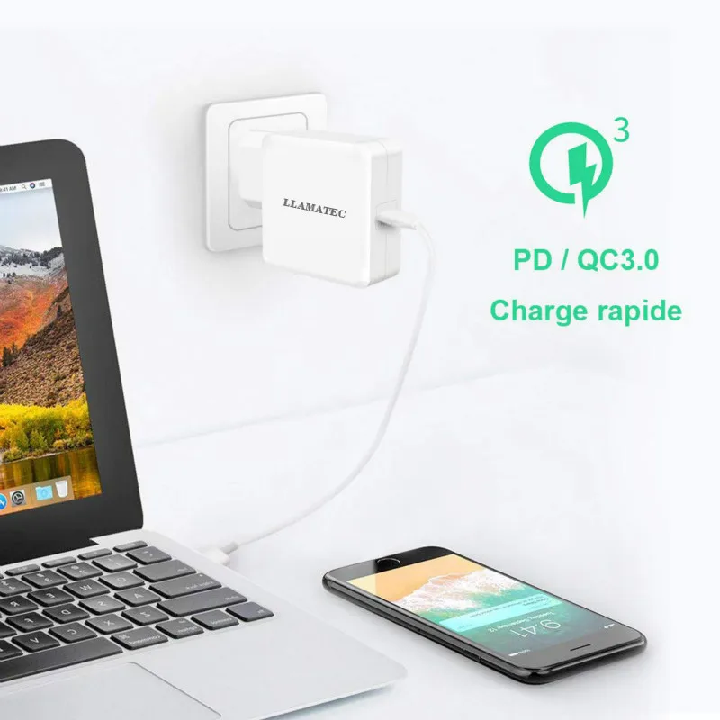 65 Вт PD usb type-C power Delivery 3,0 настенное зарядное устройство адаптер для нового MacBook 12 'DELL XPS 12 13 lenovo thinkpad x1 настольное зарядное устройство