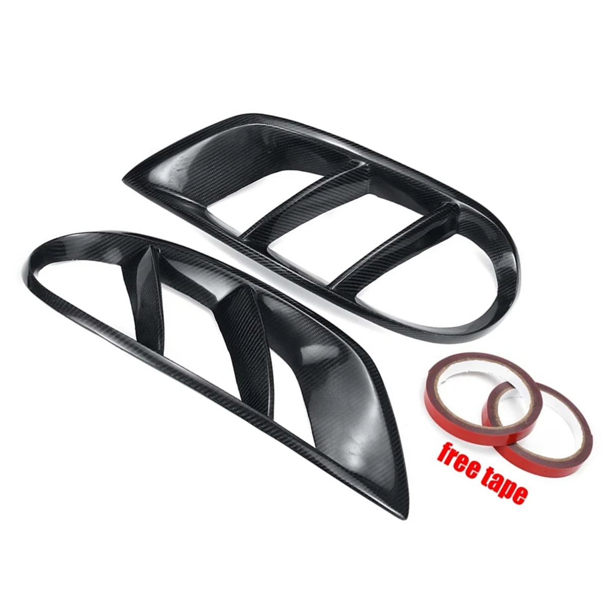 

A Pair W205 Real Carbon Fiber Car Front Fog Lamp Air Vent Cover Splitter Hood For Mercedes ForBenz W205 C250 C300 C43 2015-2018