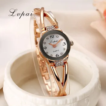 

Lvpai Brand Women Watches Rose Round Crystal Luxury Quartz Wristwatches Women Watch Female Bracelet Fashion Classic Watch