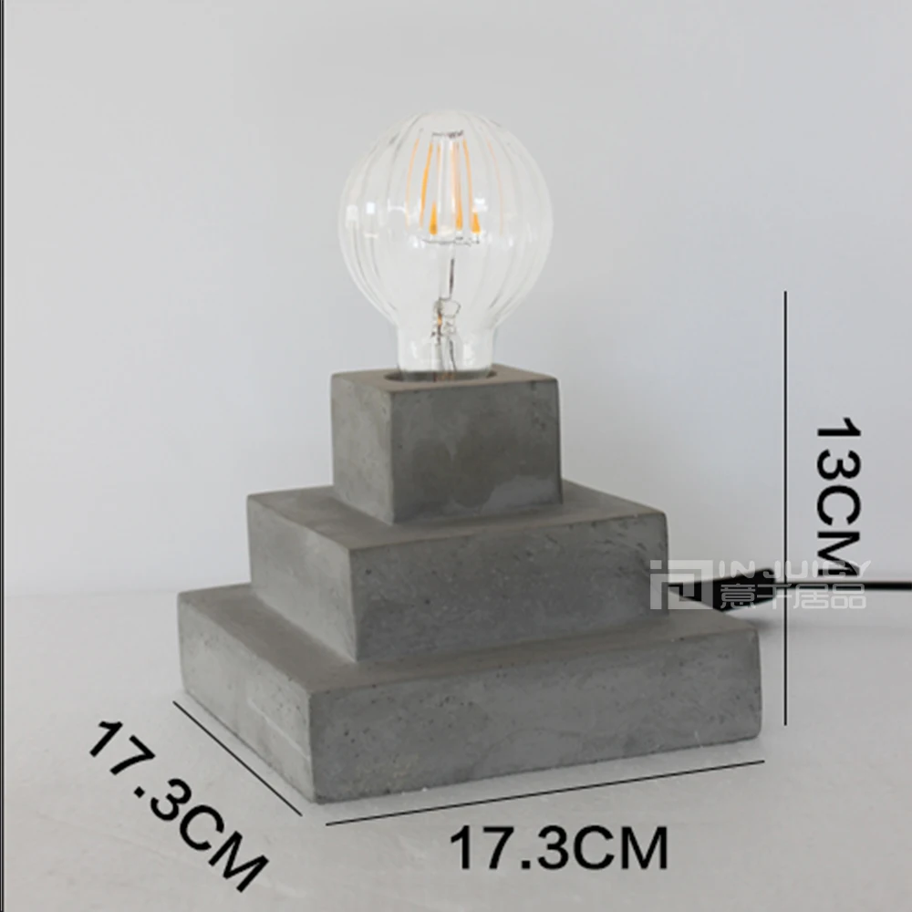 Винтажная промышленная лампа Эдисона, бетонная цементная Настольная лампа E27, Led Лофт, кафе, бар, Настольный светильник для спальни, настольная лампа Corridior - Цвет корпуса: E