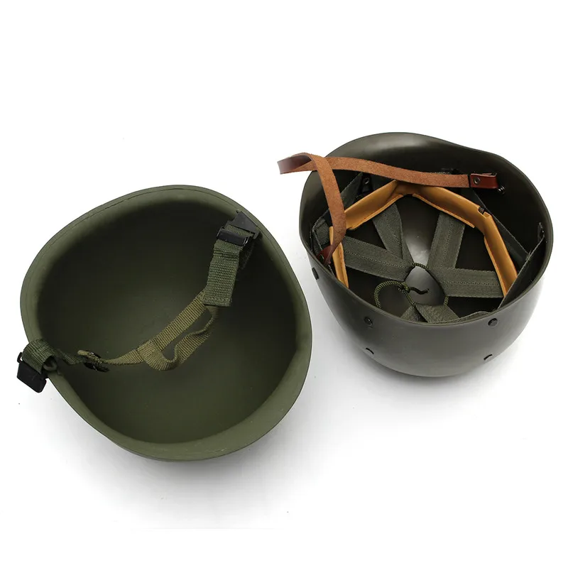  WW2 US Military Steel ABS M1 Helmet Universal Portable Military Steel M1 Helmet Tactical Protective