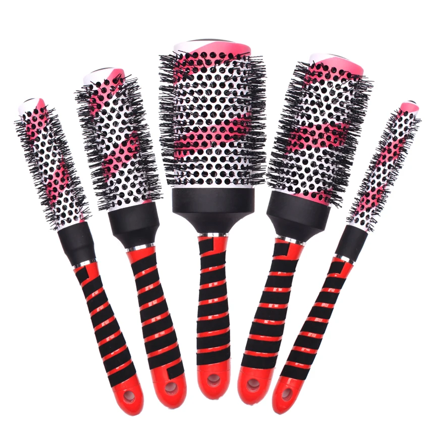 

Professional 5 Piece Set Hair Ionic Barrel Brush Hair Round Curling Brush In High Quality Ceramic Hairbrush For Hairdressing