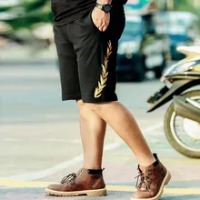 Популярные мужские летние модные хлопковые шорты до колен с вышивкой Мужская свободная повседневная одежда черного цвета, большого размера, xxxxxxxl 7xl