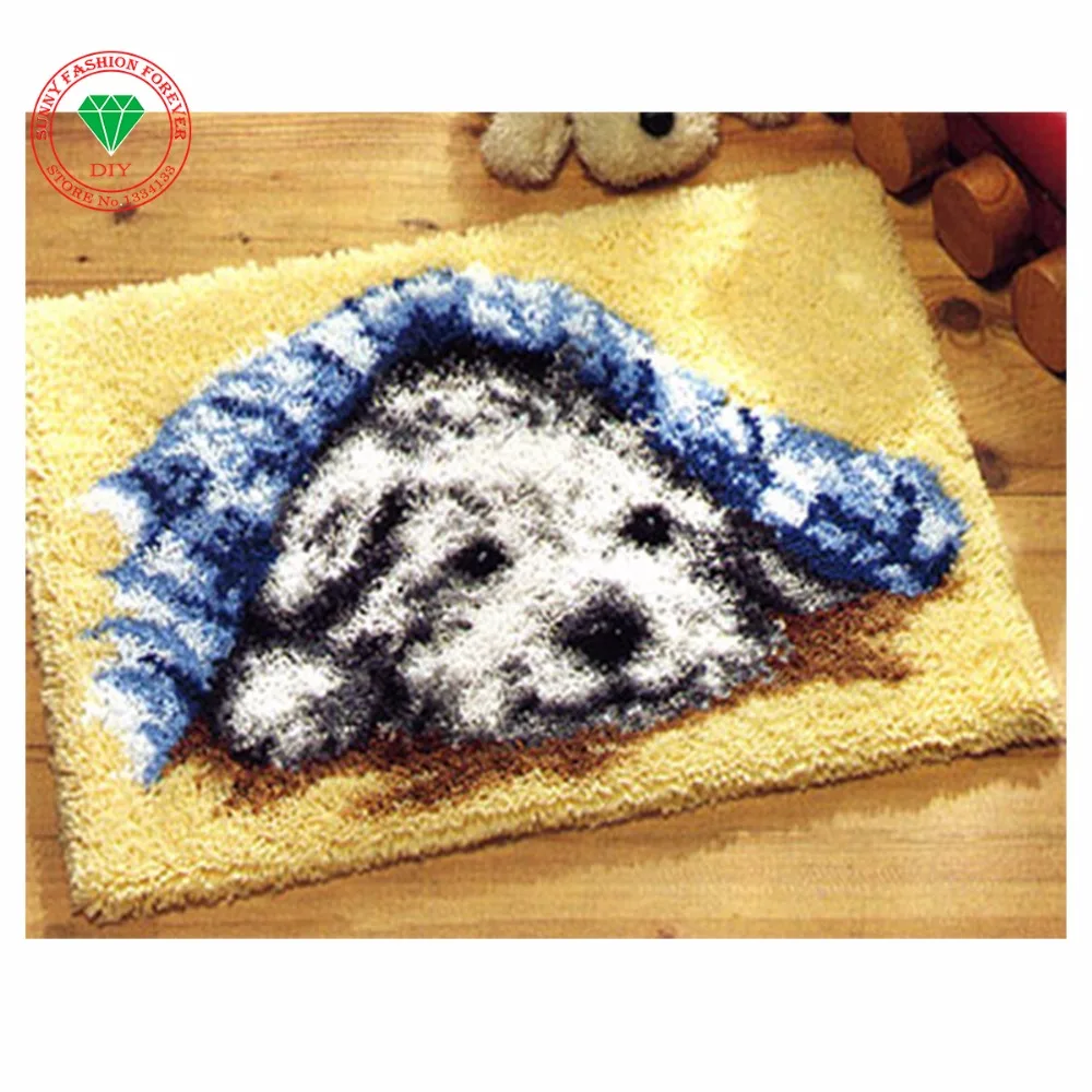 

Latch Hook Kit Rug Cushion Mat DIY Craft Cross Stitch Needlework Crocheting Rug Embroidery sets for embroidery stitch thread