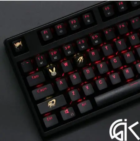 4 шт./компл. keysets подсветка OW ключ Шапки из АБС-пластика с гравировкой клавиши блеск-через для патруля gamer механическая клавиатура ANSI черный - Цвет: DVA